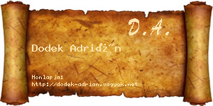 Dodek Adrián névjegykártya